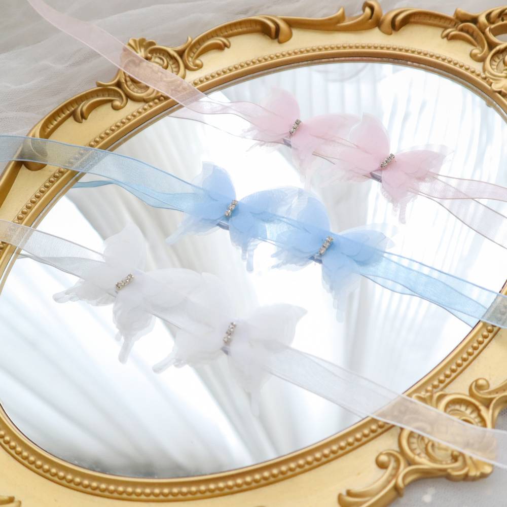 Cute Butterfly Motif Ribbon Cord Choker