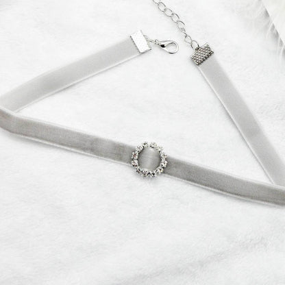 Cute Sparkling Charm Velvet Cord Choker