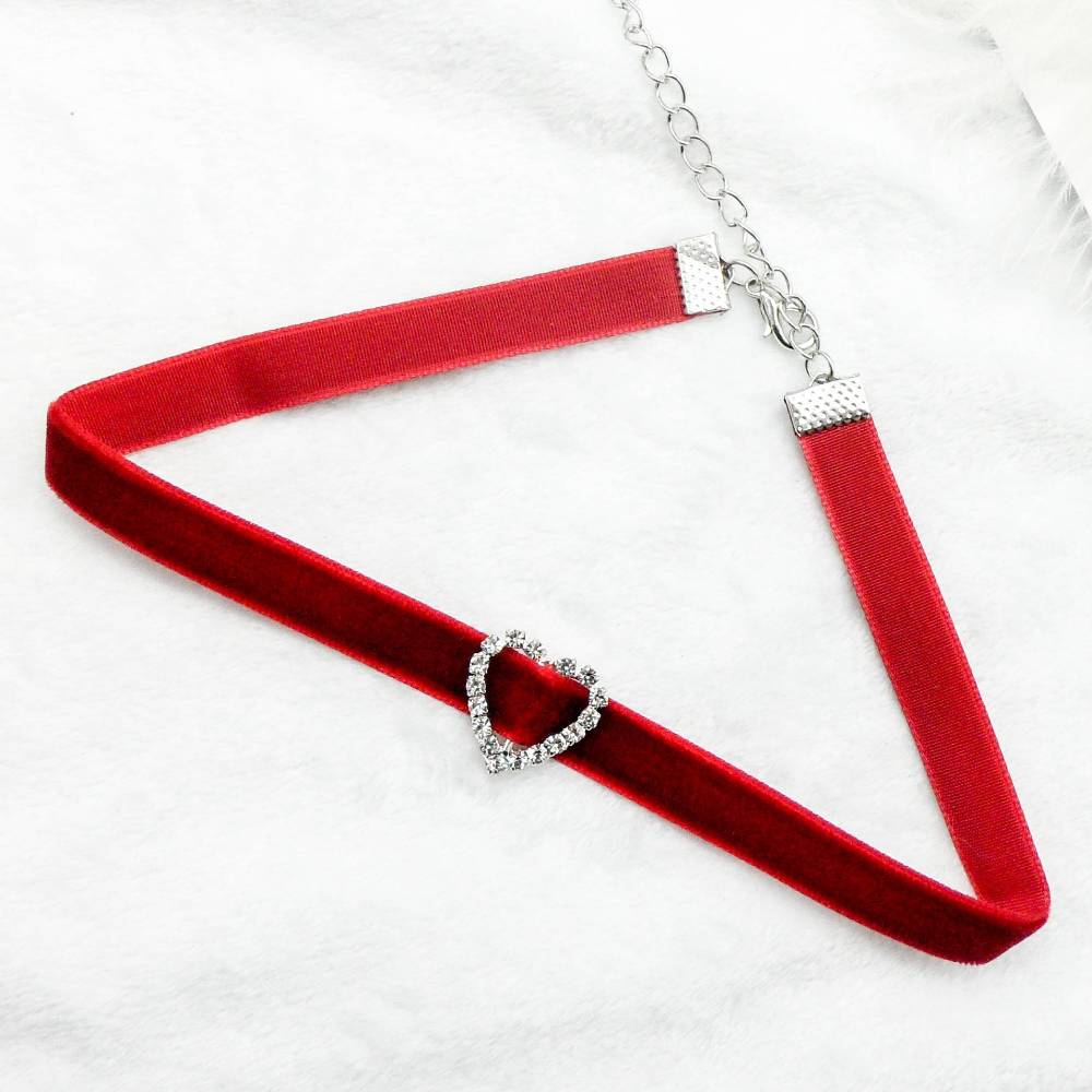 Cute Sparkling Charm Velvet Cord Choker