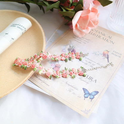 Cute Embroidered Flower Cord Choker