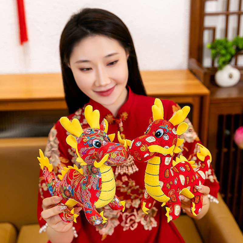 Adorable Red Chinese Dragon Plush