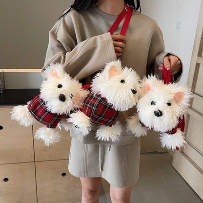 Adorable Schnauzer plush crossbody bag