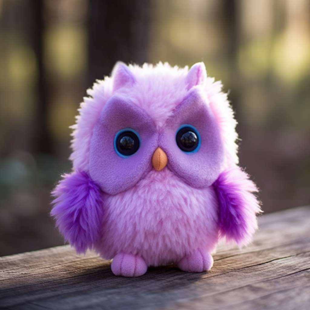 Adorable Small Pink and purple Owl stuffed animal