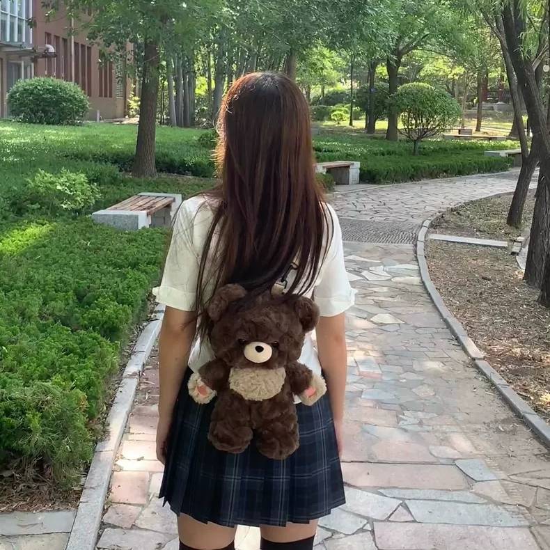 Adorable teddy bear plush backpack with adjustable straps