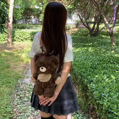 Adorable teddy bear plush backpack with adjustable straps