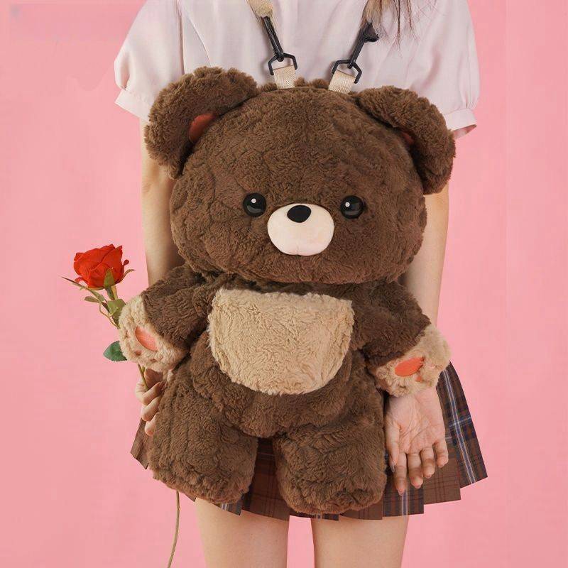 Adorable teddy bear plush backpack with adjustable straps