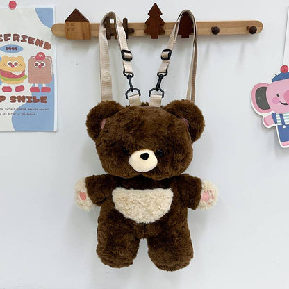 Adorable teddy bear plush backpack with adjustable straps