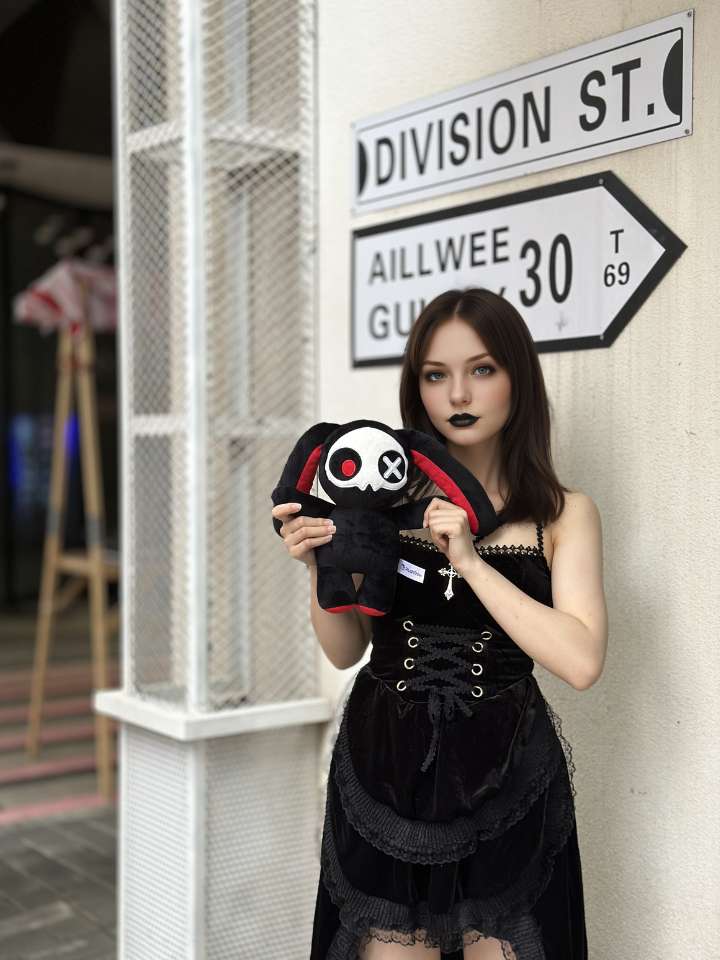 Black Goth Bunny Stuffed Animal