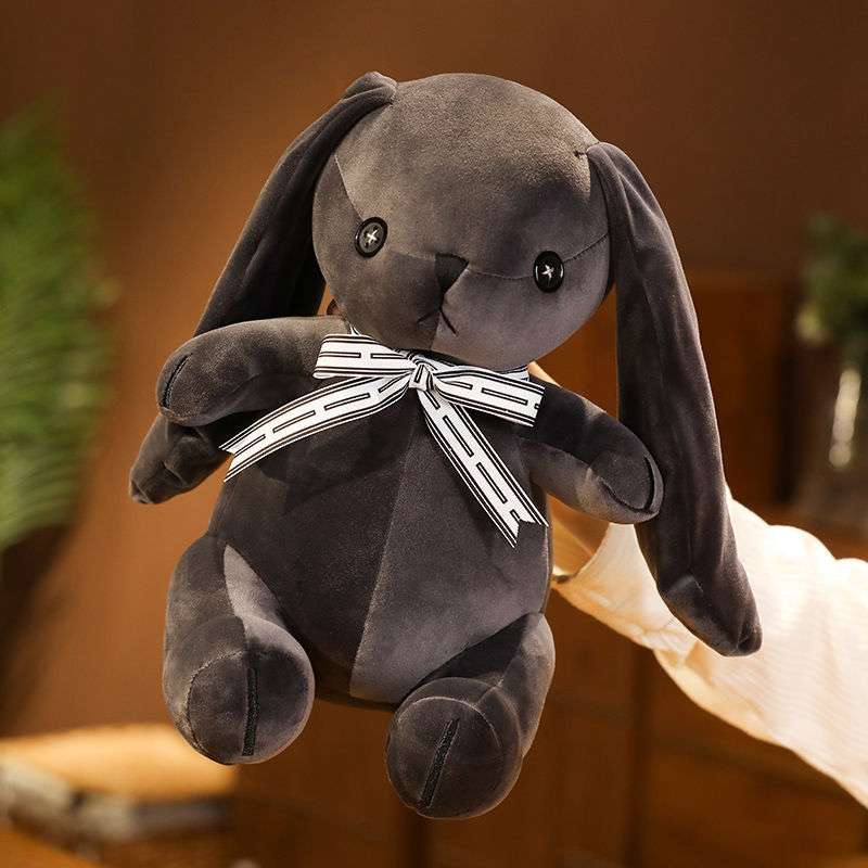 Black bunny plush best sale