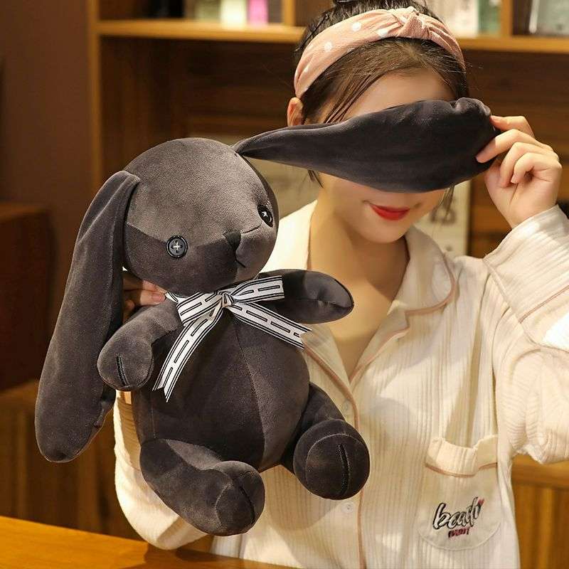 Stuffed Black Rabbit Black Gothic Bunny Stuffed Animal - PlushThis| Plushies & Stuffed Animals