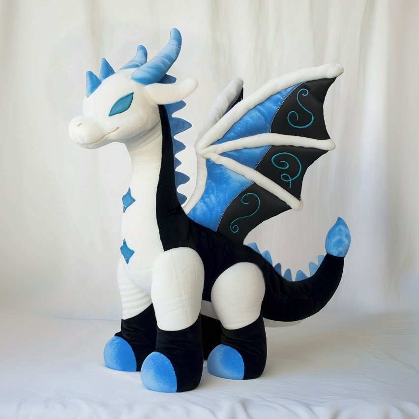 Black and Blue Goth Dragon Plush