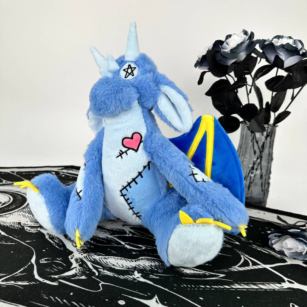 Emo Style Blue Baby Dragon Plush Toy