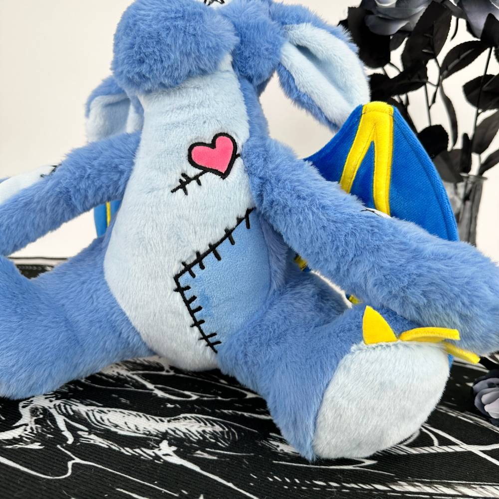 Emo Style Blue Baby Dragon Plush Toy