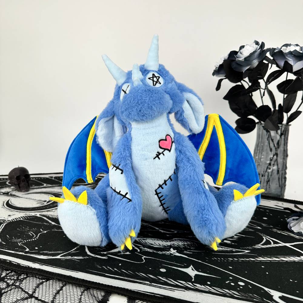 Emo Style Blue Baby Dragon Plush Toy