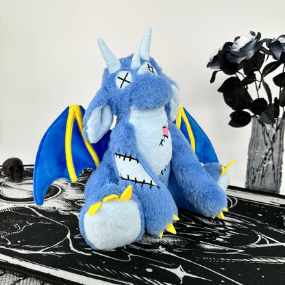 emo style blue baby dragon stuffed animal