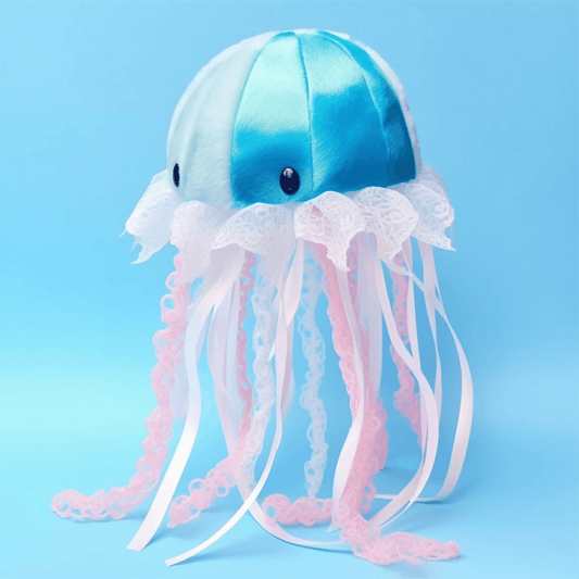 Blue cute lace jellyfish long tantacles stuffed animal PlushThis