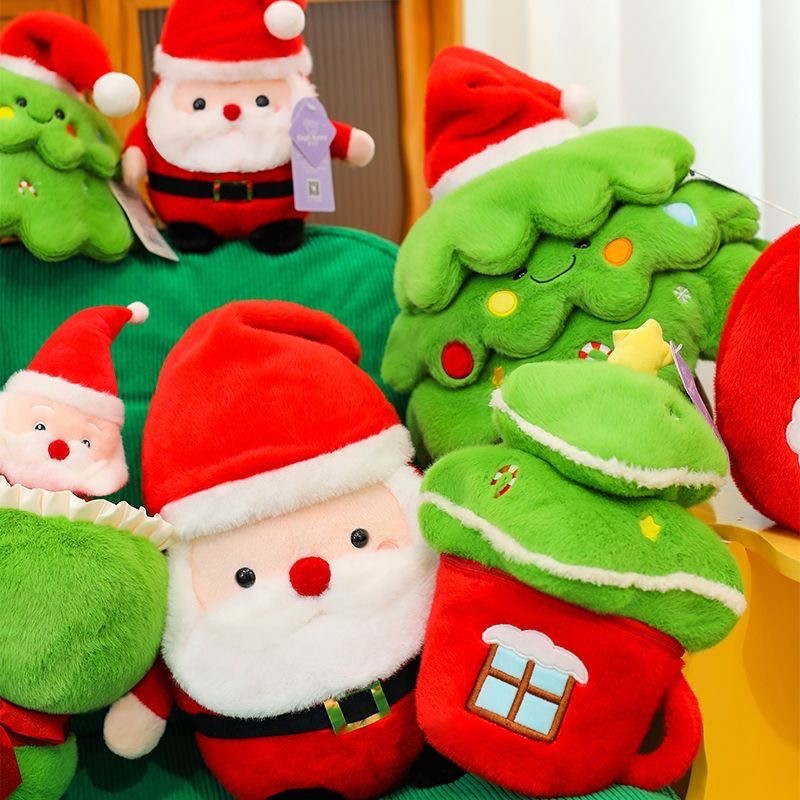 Christmas Santa and Tree Plush Set