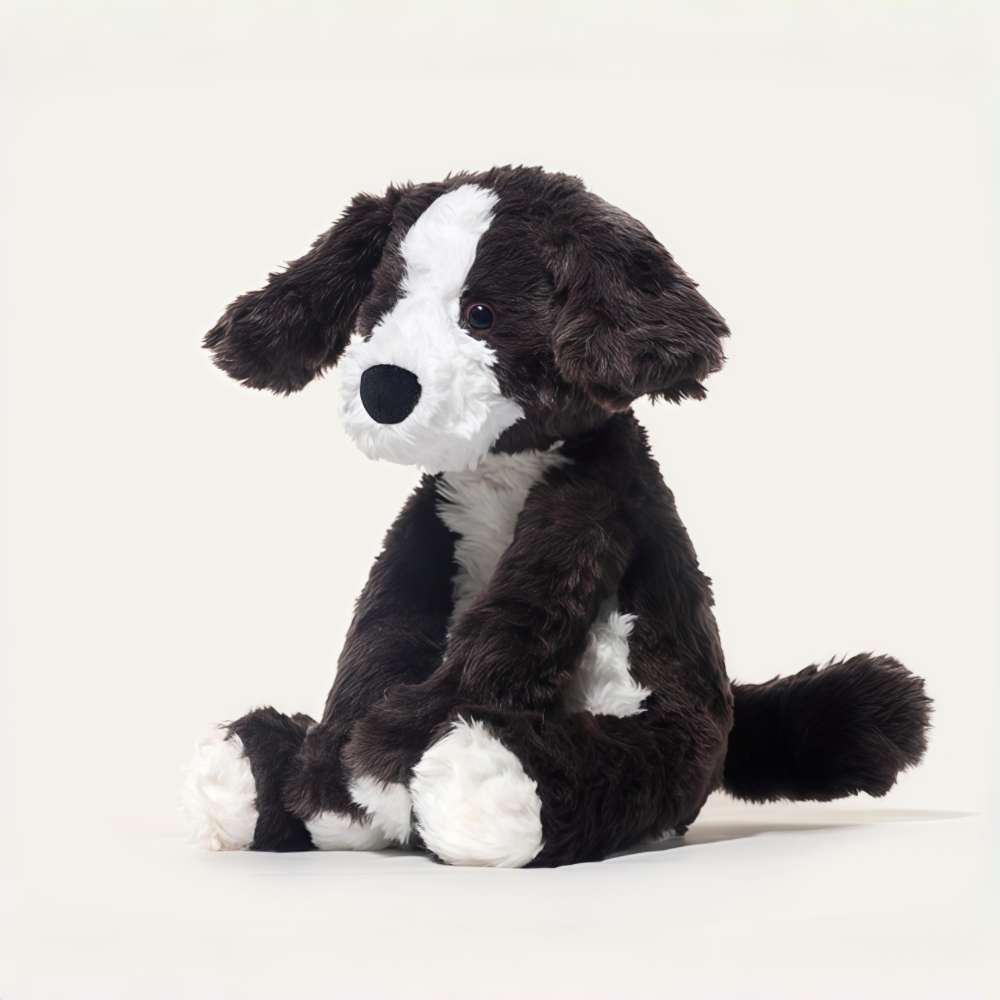 Cute Black And White Border Collie Plush