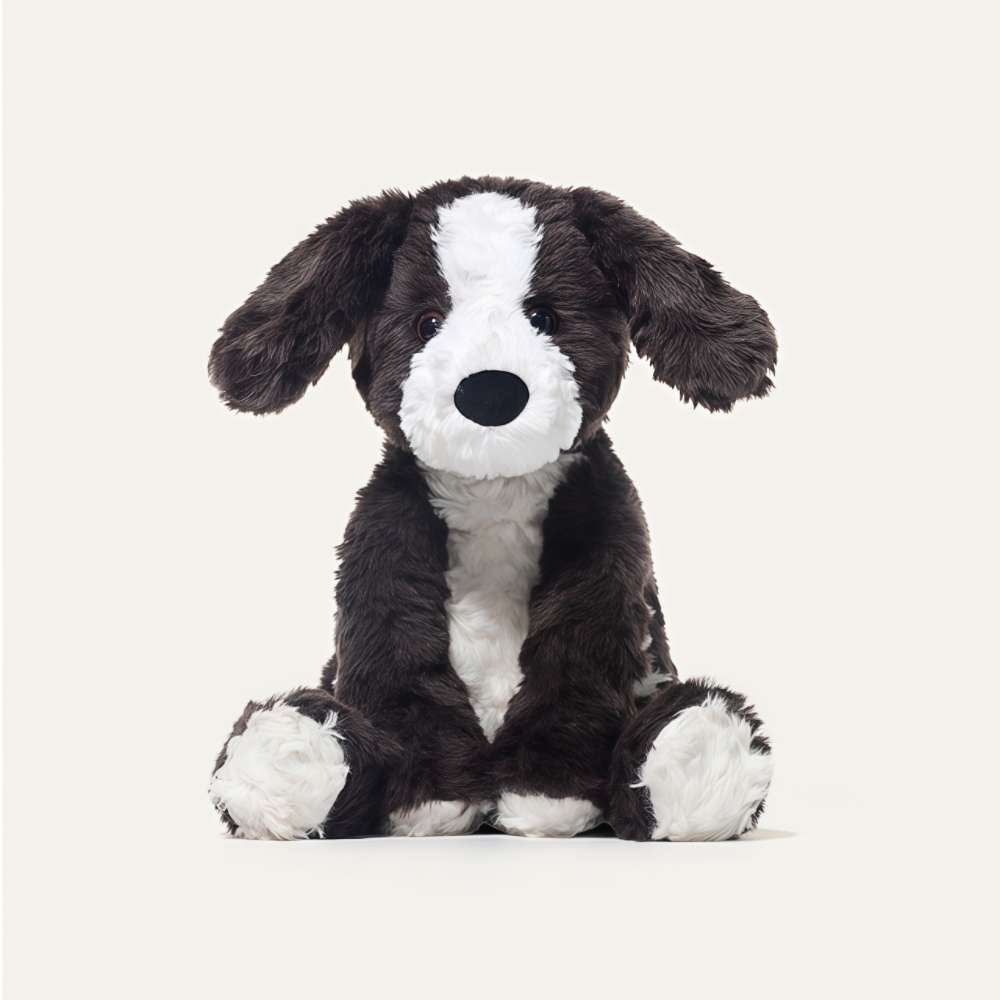 Cute Black And White Border Collie Plush