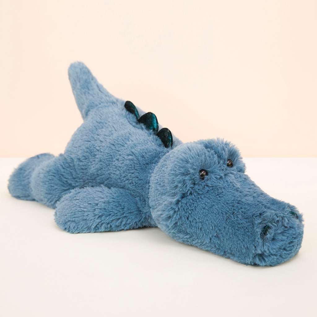 Cute blue stuffed alligator