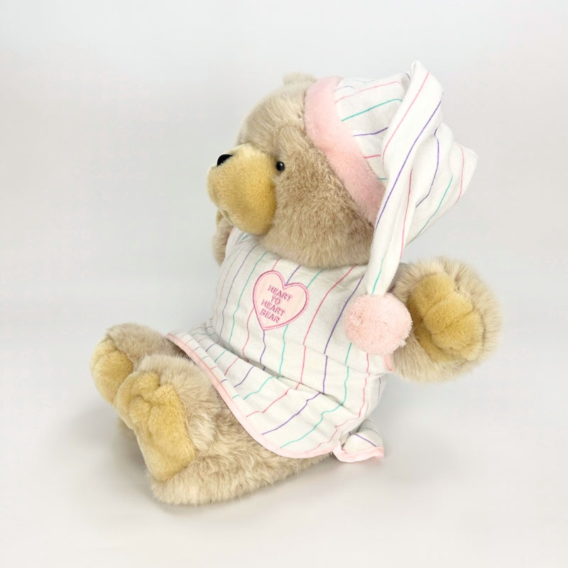 Cute Beige Vintage Bear Stuffed Animal，a lovely toy, profile