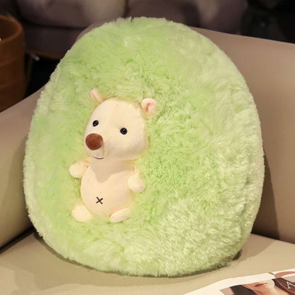 Cute Fluffy Round Hedgehog Plush Pillow