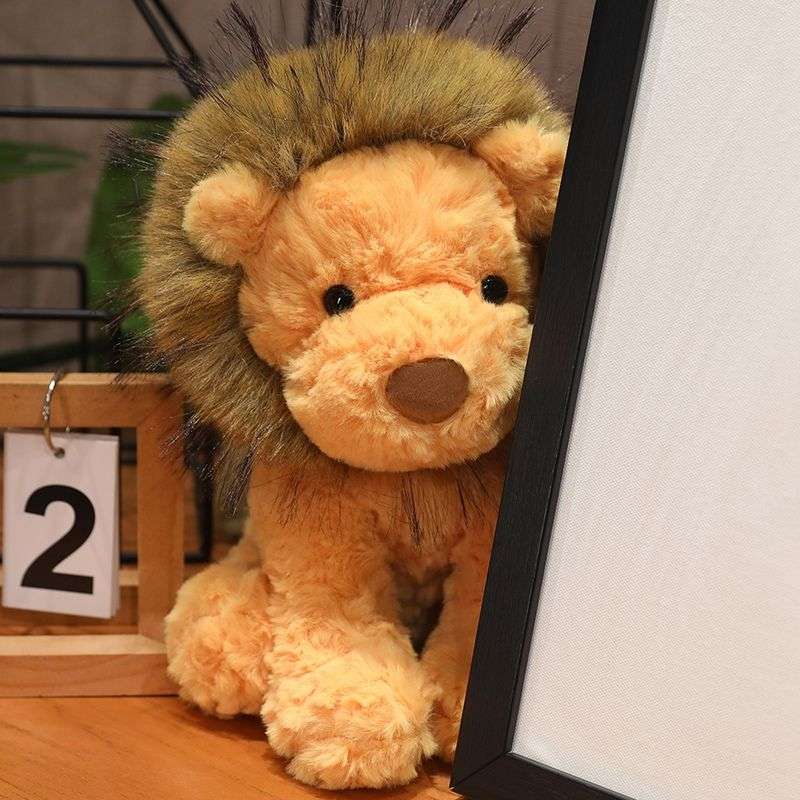 Cute Gold Cartoon Lion Stuffed Animal 