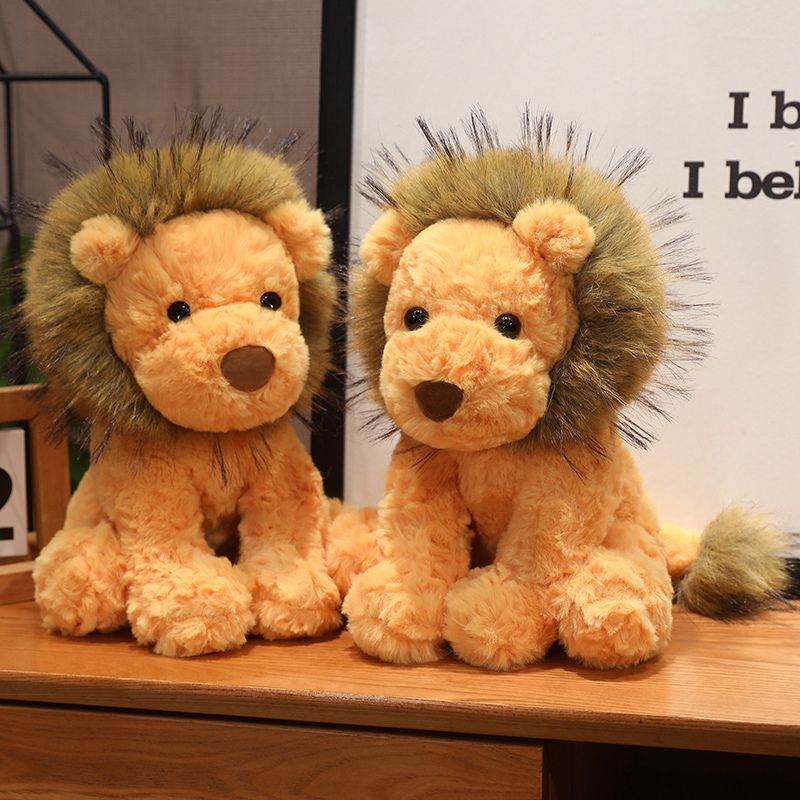 Cute Gold Cartoon Lion Stuffed Animal 