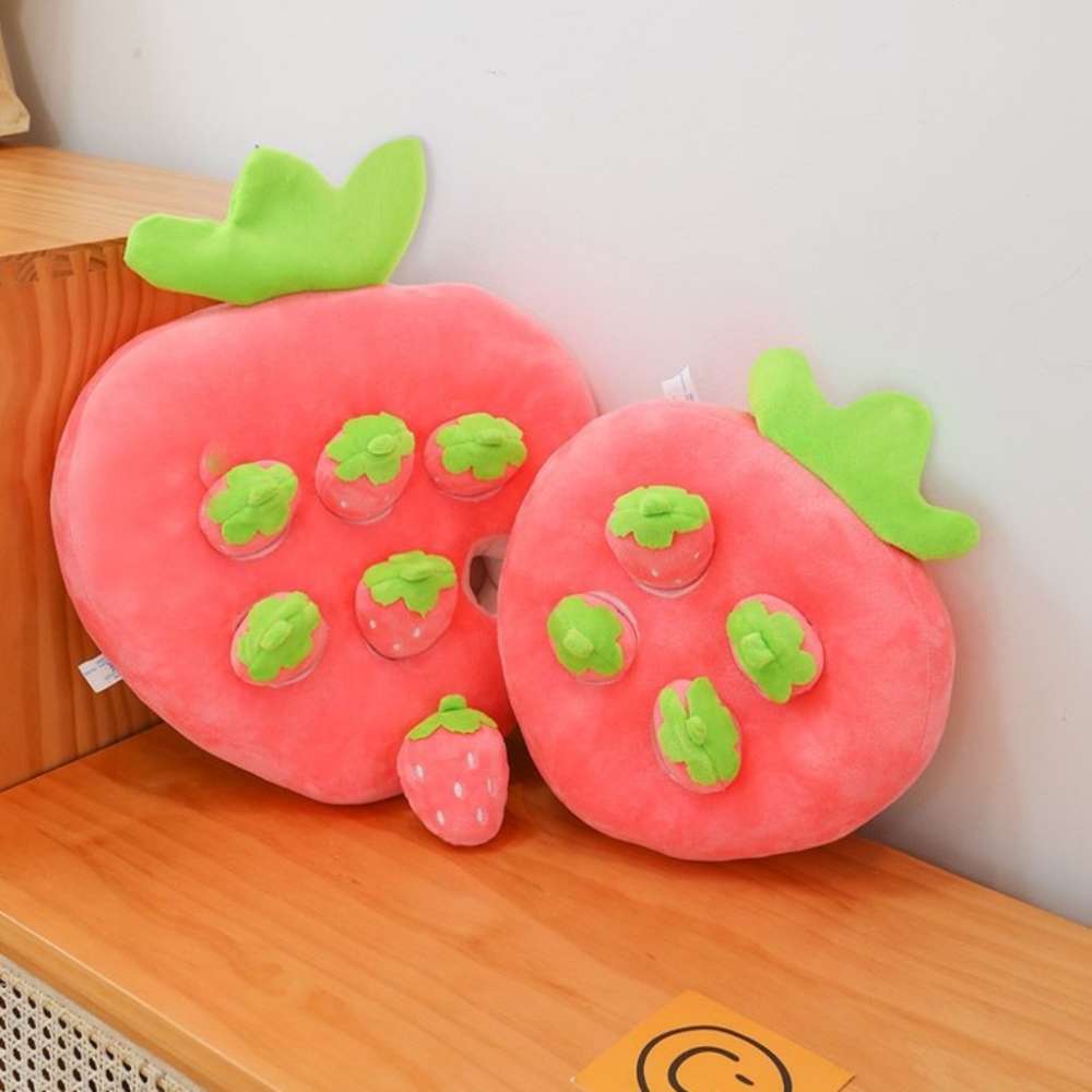 Cute Pink Strawberry Pillow Plush