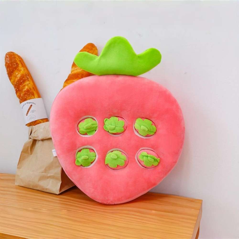 Cute Pink Strawberry Pillow Plush