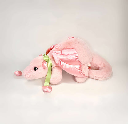 Peluche dragon tulipe rose mignonne