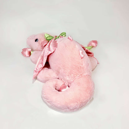 Peluche dragon tulipe rose mignonne