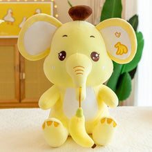 Cute Plush Elephant Toy With Banana Hanging On It