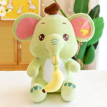 Cute Plush Elephant Toy With Banana Hanging On It