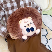 Cute Plush Hedgehog With Black Bow