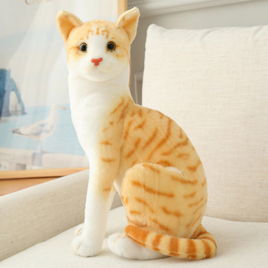 Cute Realistic Orange Cat Plush