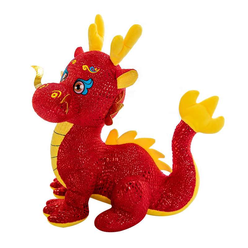 Cute Red Chinese Dragon Stuffed Animal