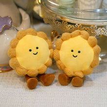 Cute Smiling Egg Tart Plush Keychain