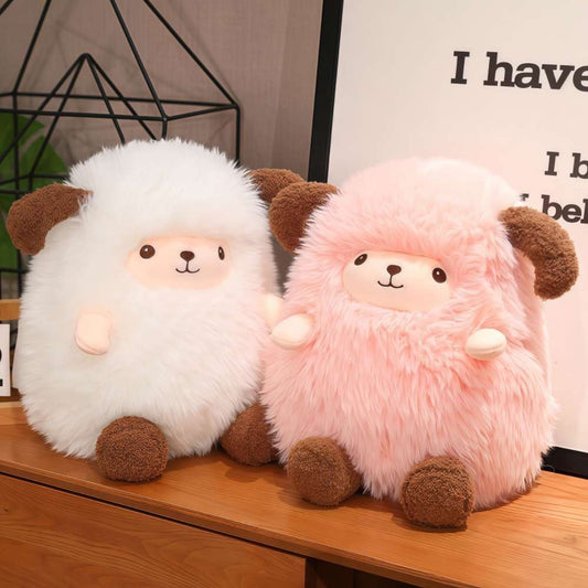 Cute White Cartoon Sheep Stuffed Animal