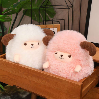 Cute White Cartoon Sheep Stuffed Animal