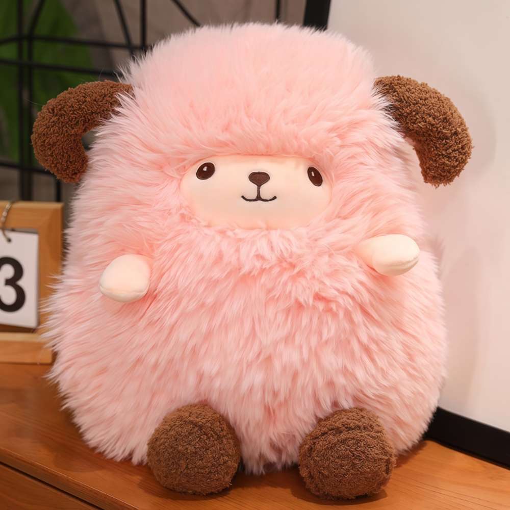 Cute White Cartoon Sheep Stuffed Animal