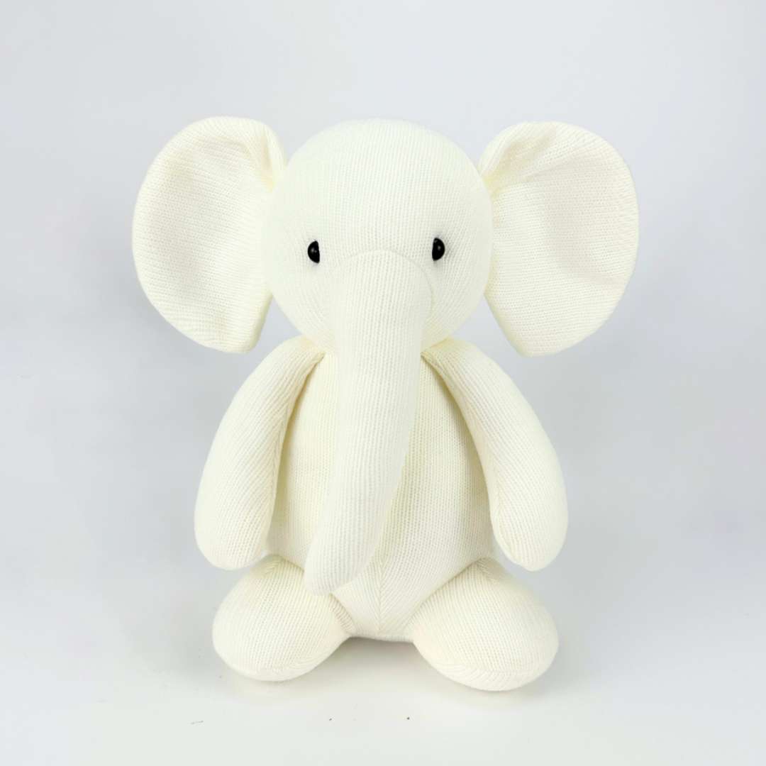 White elephant plush store toy