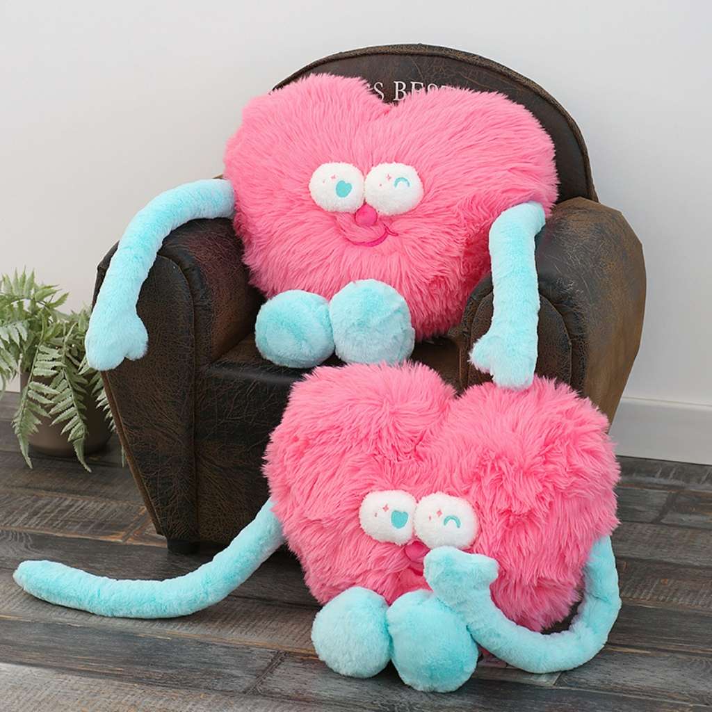 Pink Heart Plush Pillow 