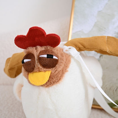 A cute white chicken plush bag