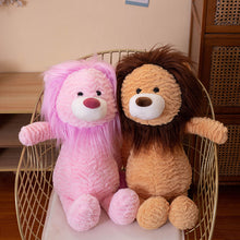 Cute Pink And Brown Lion Stuffed Animal