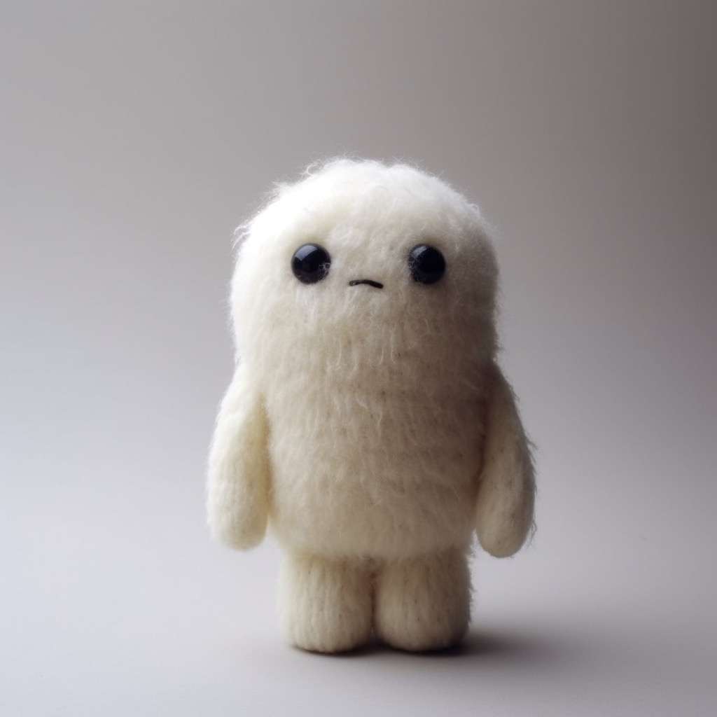 Cute sad little white snowman stuffed animal PlushThis