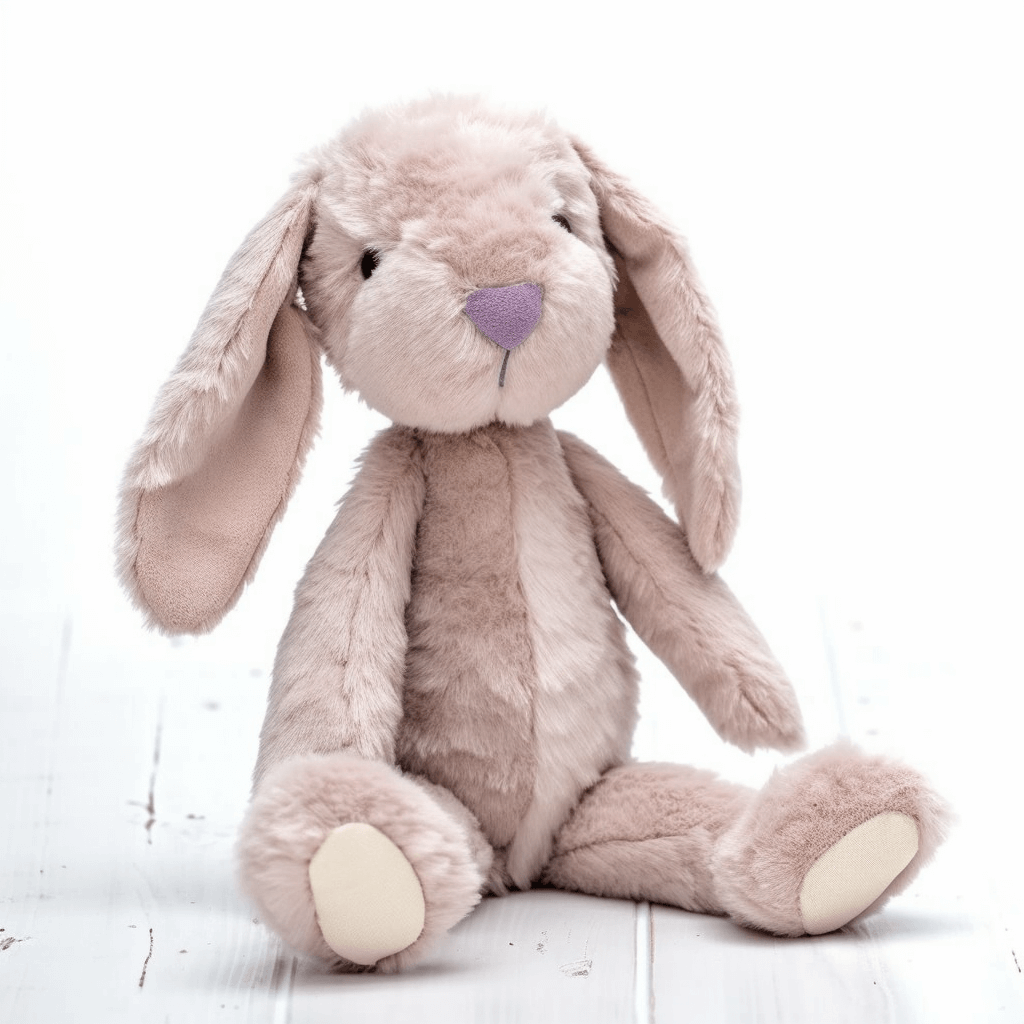 Long drooping ears super soft pinkish grey stuffed animal PlushThis
