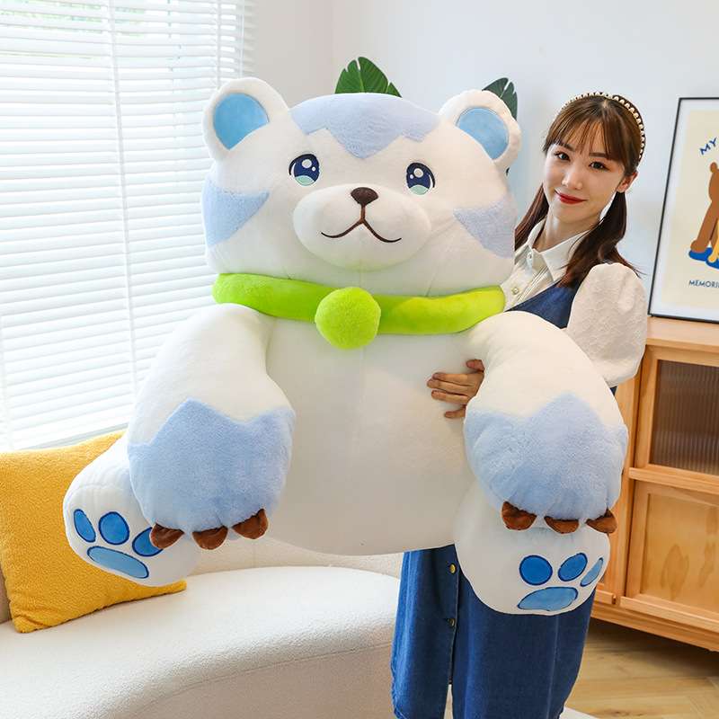 Cute Giant Blue White Soulful Polar Bear Stuffed Animal