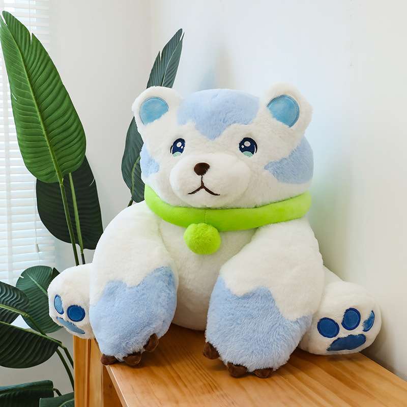 Cute Giant Blue White Soulful Polar Bear Stuffed Animal