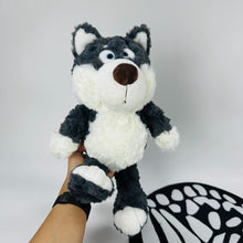 Dark Grey Wolf Plush Toy With White Gloves